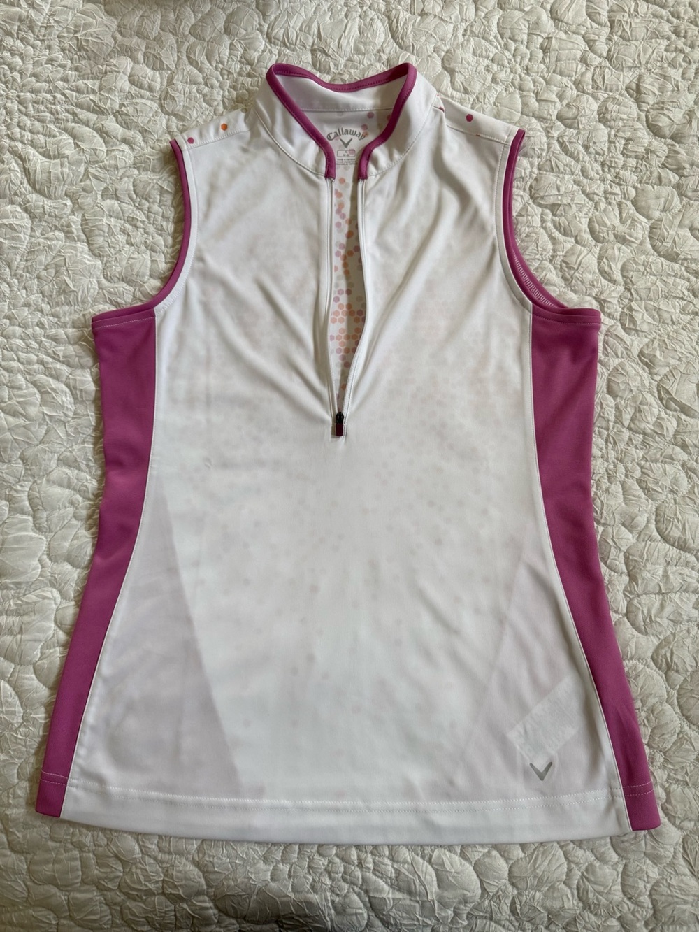 Callaway White Golf Tank with Pink Trim